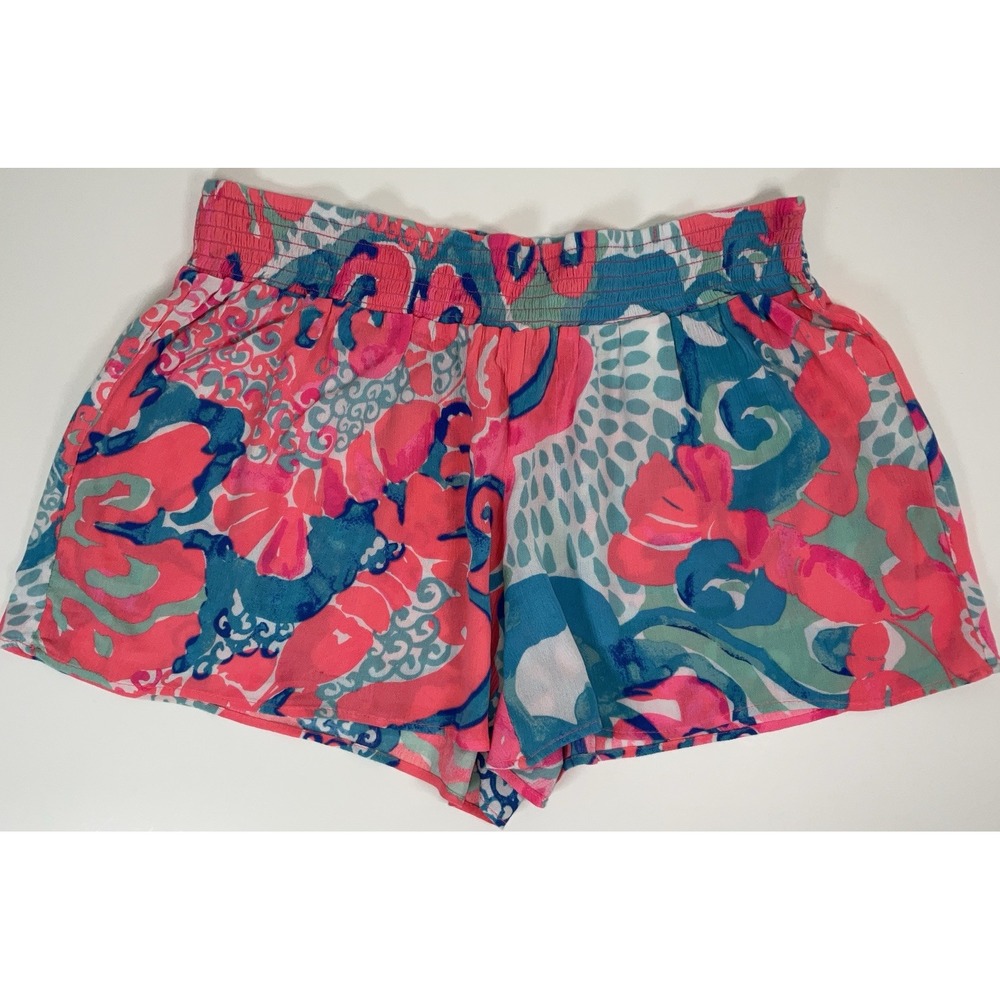 NWOT Women's Lilly Pulitzer Kat Shorts Elastic Waist - Coral Reef - Size XL